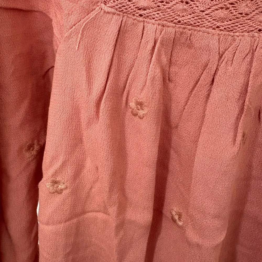 In Bloom Terracotta boho Embroidered Blouse net - Picture 4 of 6